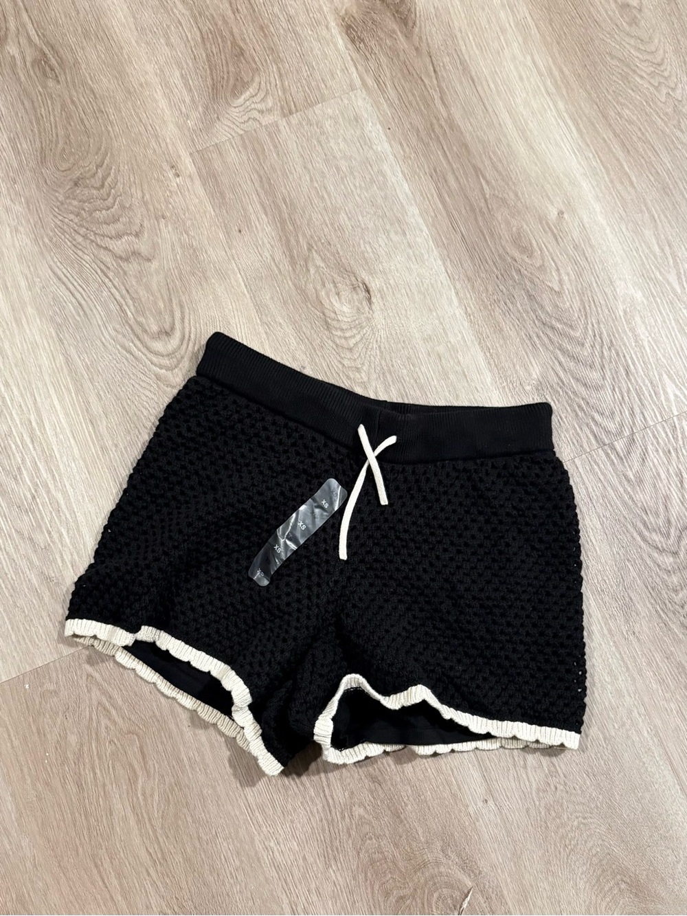 GAP Black Knit Athletic Shorts with White Trim